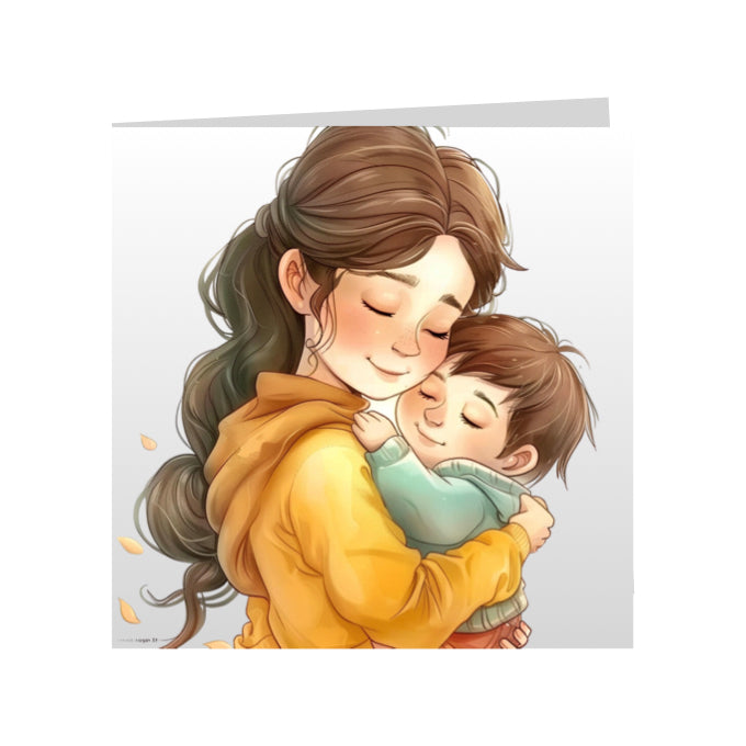 Square Greeting Cards for Woman & Child