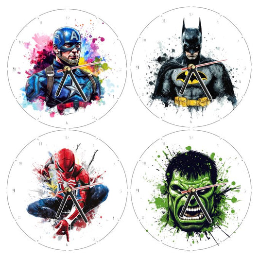 Clocks with 35x different Marvel Characters