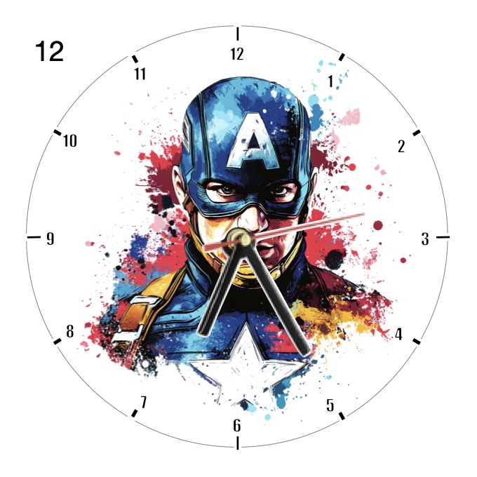 Clocks with 35x different Marvel Characters