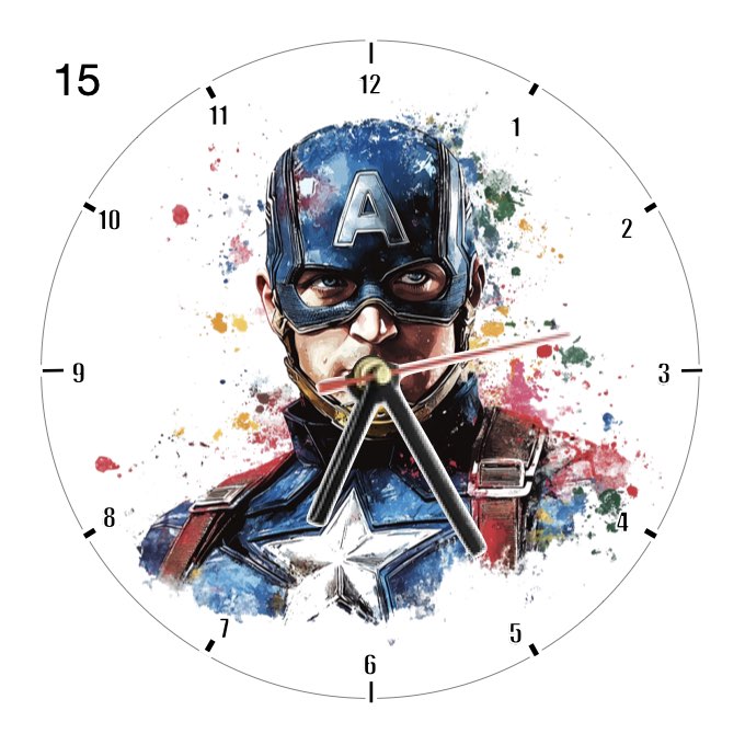 Clocks with 35x different Marvel Characters