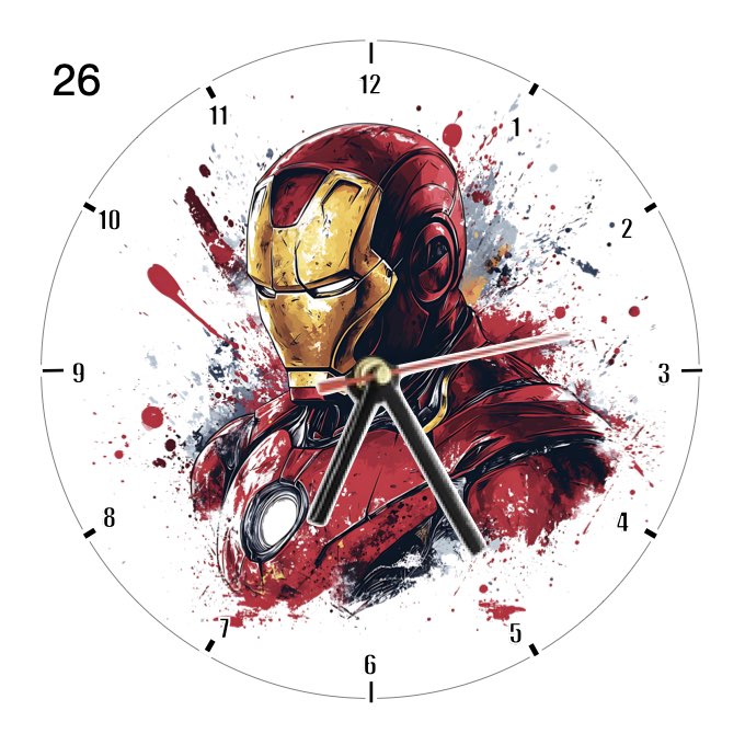 Clocks with 35x different Marvel Characters