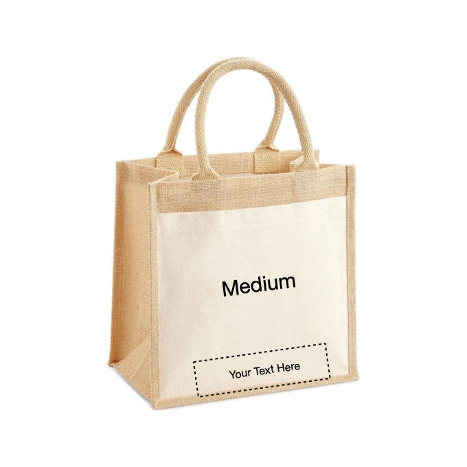 FULLY Customise Jute Tote Bags - upload your own image and add text