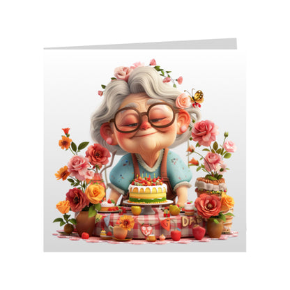 Square Greeting Cards - OAP Birthday
