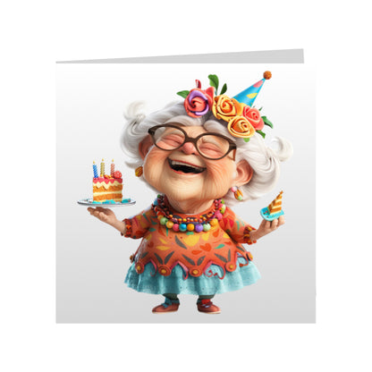 Square Greeting Cards - OAP Birthday