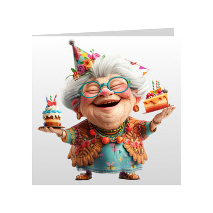 Square Greeting Cards - OAP Birthday