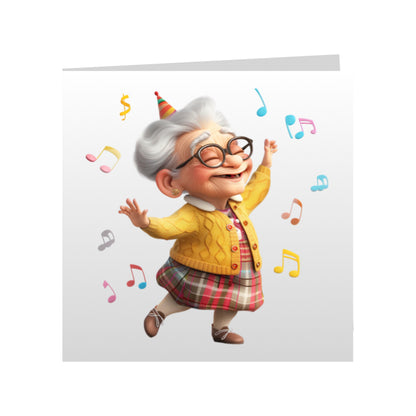 Square Greeting Cards - OAP Birthday