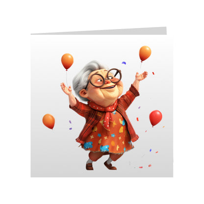 Square Greeting Cards - OAP Birthday