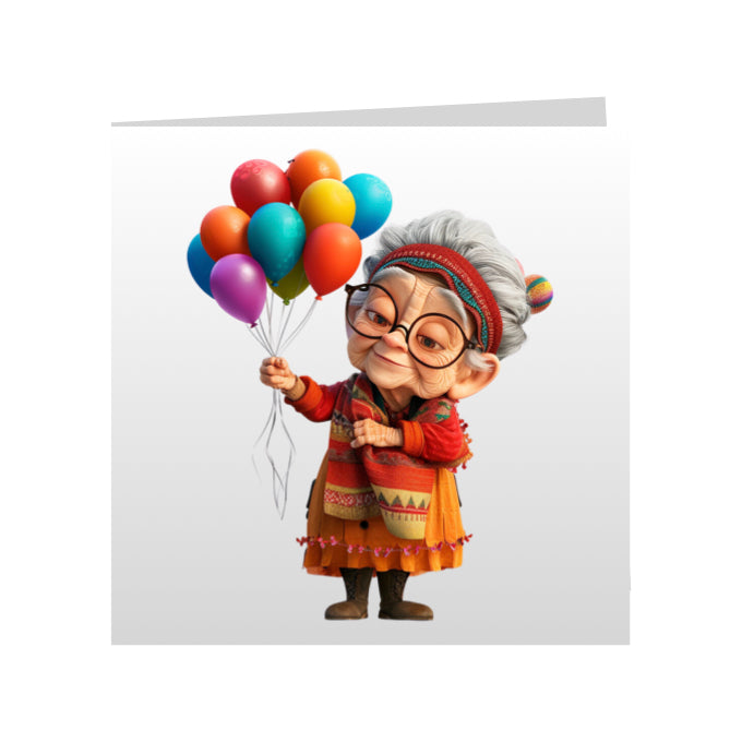 Square Greeting Cards - OAP Birthday