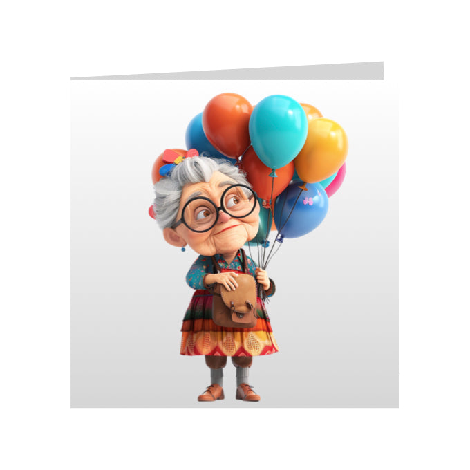 Square Greeting Cards - OAP Birthday