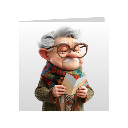 Square Greeting Cards - OAP Birthday