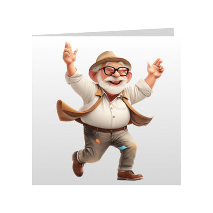 Square Greeting Cards - OAP Birthday