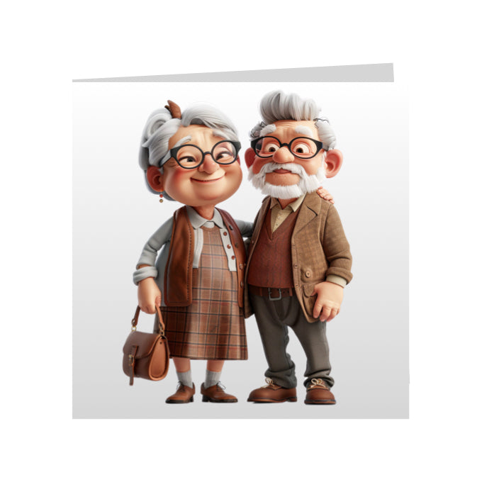 Square Greeting Cards - OAP men, women and couples