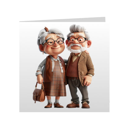 Square Greeting Cards - OAP men, women and couples