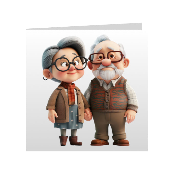 Square Greeting Cards - OAP men, women and couples