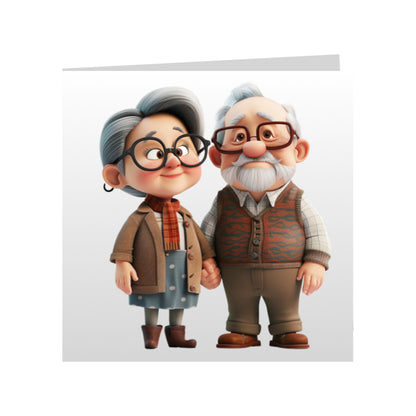 Square Greeting Cards - OAP men, women and couples