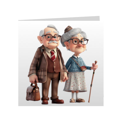 Square Greeting Cards - OAP men, women and couples