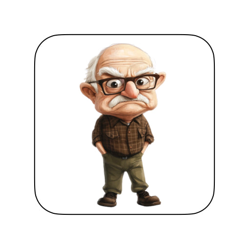 Coasters with OAP Grumpy Old Git
