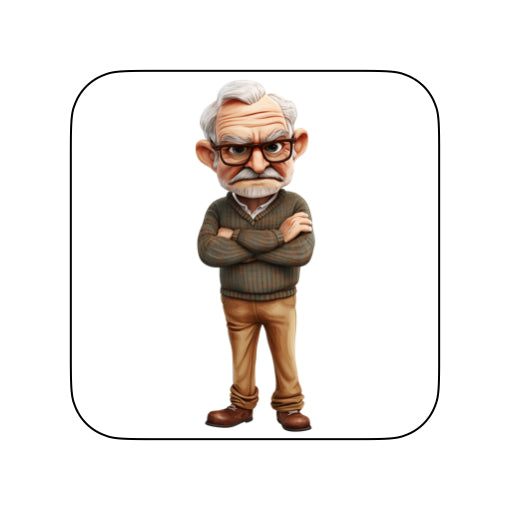 Coasters with OAP Grumpy Old Git