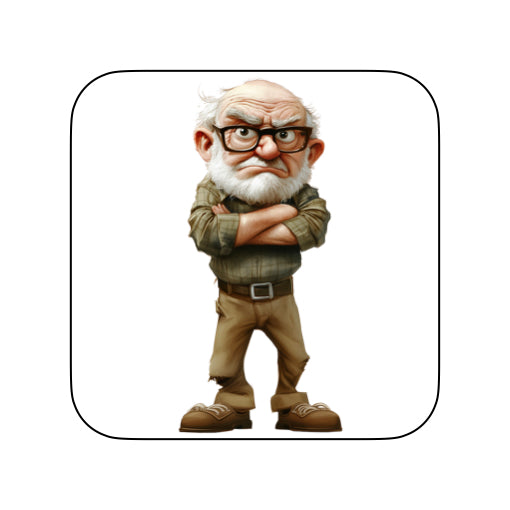 Coasters with OAP Grumpy Old Git