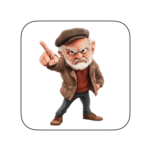 Coasters with OAP Grumpy Old Git