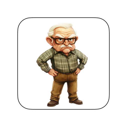 Coasters with OAP Grumpy Old Git