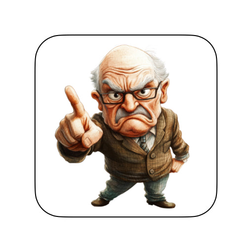 Coasters with OAP Grumpy Old Git