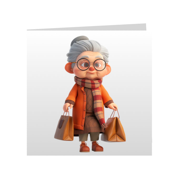 Square Greeting Cards - OAP men, women and couples