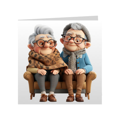 Square Greeting Cards - OAP men, women and couples