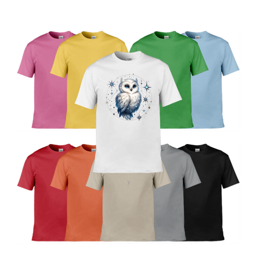 Mens T-Shirt (Gildan Softstyle 64000) - 10 Colours to choose from with Owl 28