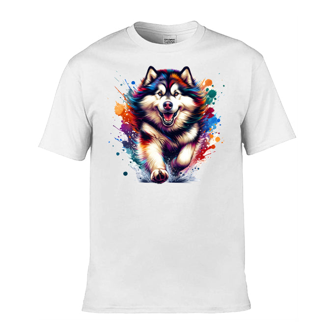 Mens T-Shirt (Gildan Softstyle 64000) - Paint Splashed Dog Breeds