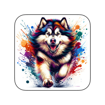 Coasters of paint splashed dog breeds