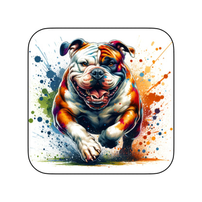 Coasters of paint splashed dog breeds