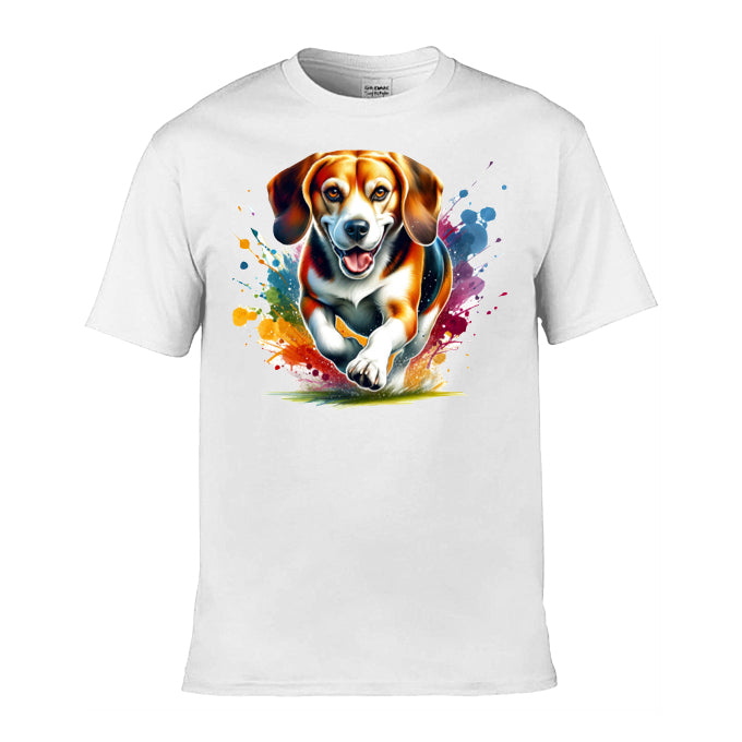 Mens T-Shirt (Gildan Softstyle 64000) - Paint Splashed Dog Breeds
