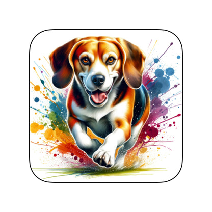Coasters of paint splashed dog breeds