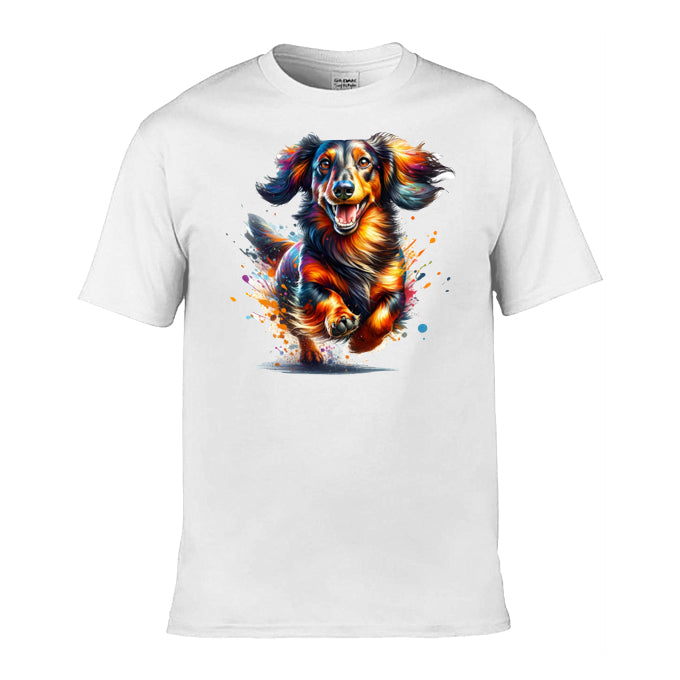 Mens T-Shirt (Gildan Softstyle 64000) - Paint Splashed Dog Breeds
