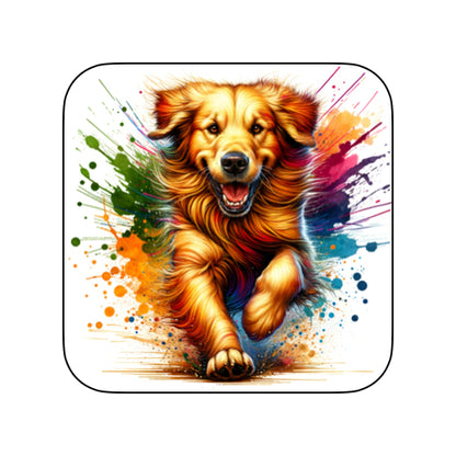 Coasters of paint splashed dog breeds