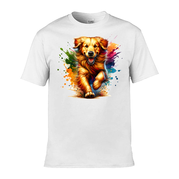 Mens T-Shirt (Gildan Softstyle 64000) - Paint Splashed Dog Breeds