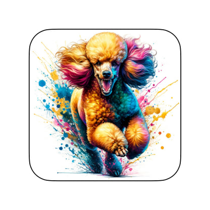 Coasters of paint splashed dog breeds