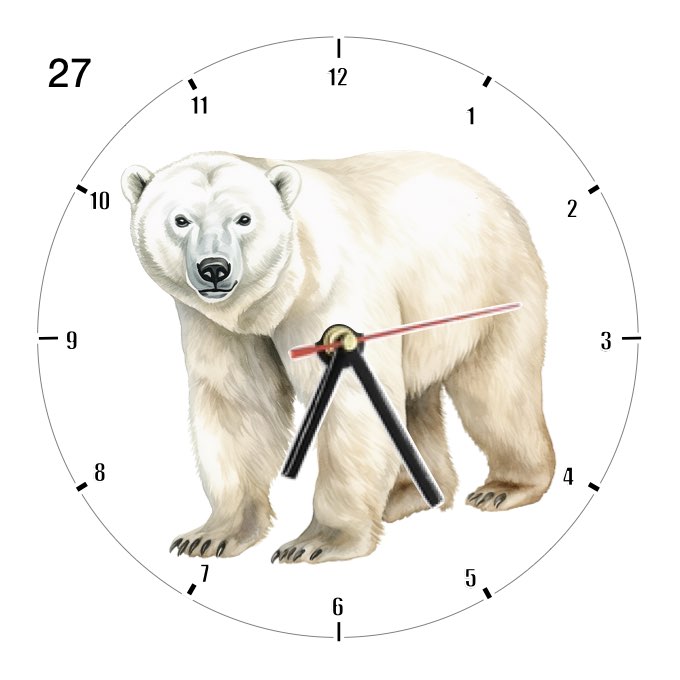Clocks with 39x different Polar Bears