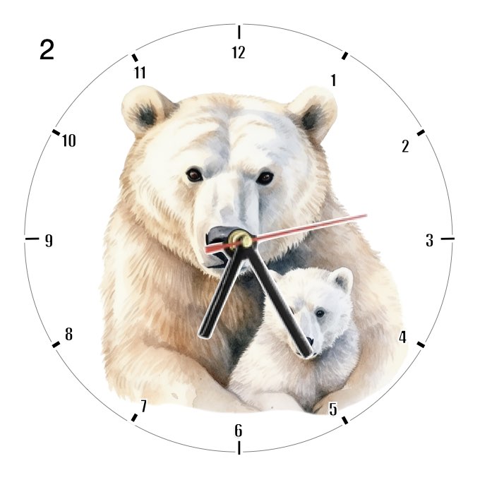 Clocks with 39x different Polar Bears