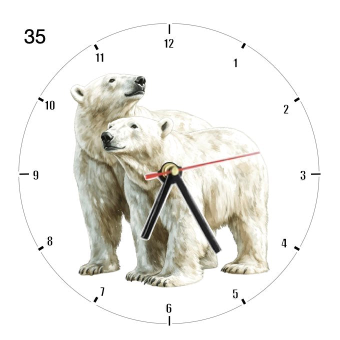 Clocks with 39x different Polar Bears