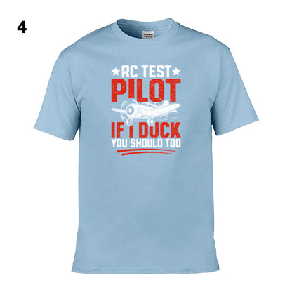 Mens T-Shirt (Gildan Softstyle 64000) - 10 Colours to choose from with an image of - RC test pilot if i duck you should too. 1