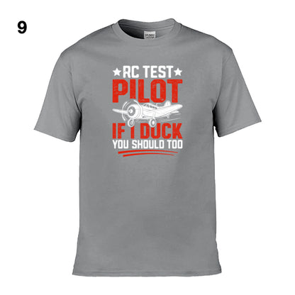 Mens T-Shirt (Gildan Softstyle 64000) - 10 Colours to choose from with an image of - RC test pilot if i duck you should too. 1