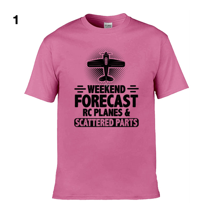 Mens T-Shirt (Gildan Softstyle 64000) - 9 Colours to choose from with 'Weekend Forecast RC Planes & Scattered Parts'
