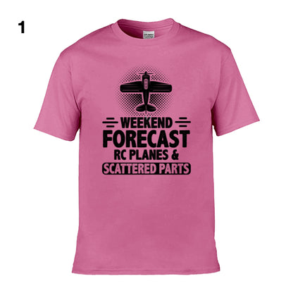 Mens T-Shirt (Gildan Softstyle 64000) - 9 Colours to choose from with 'Weekend Forecast RC Planes & Scattered Parts'
