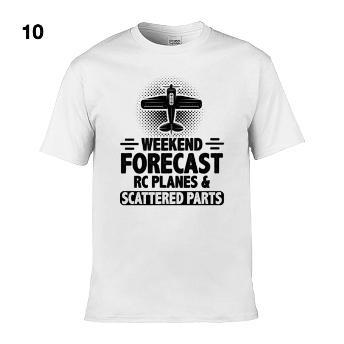 Mens T-Shirt (Gildan Softstyle 64000) - 9 Colours to choose from with 'Weekend Forecast RC Planes & Scattered Parts'