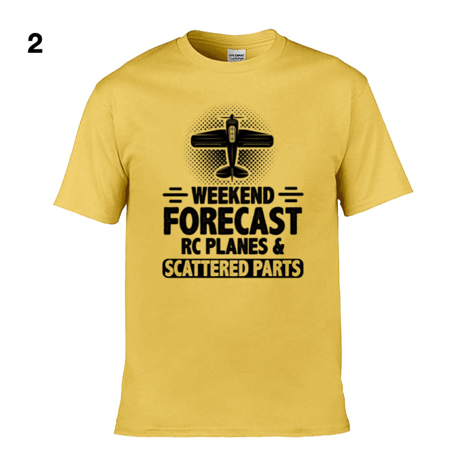 Mens T-Shirt (Gildan Softstyle 64000) - 9 Colours to choose from with 'Weekend Forecast RC Planes & Scattered Parts'