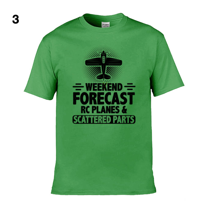 Mens T-Shirt (Gildan Softstyle 64000) - 9 Colours to choose from with 'Weekend Forecast RC Planes & Scattered Parts'
