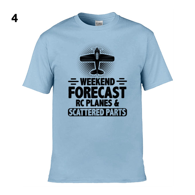 Mens T-Shirt (Gildan Softstyle 64000) - 9 Colours to choose from with 'Weekend Forecast RC Planes & Scattered Parts'