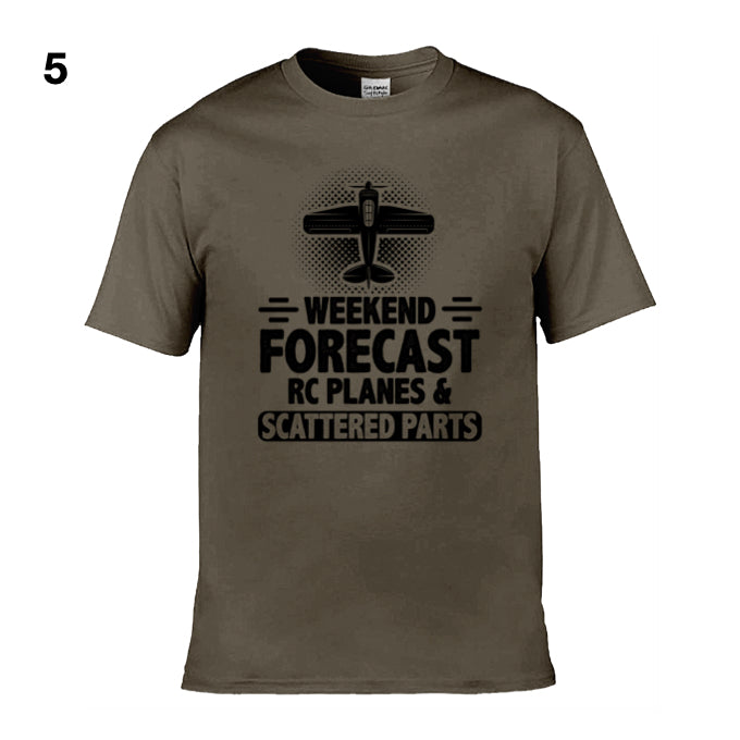 Mens T-Shirt (Gildan Softstyle 64000) - 9 Colours to choose from with 'Weekend Forecast RC Planes & Scattered Parts'